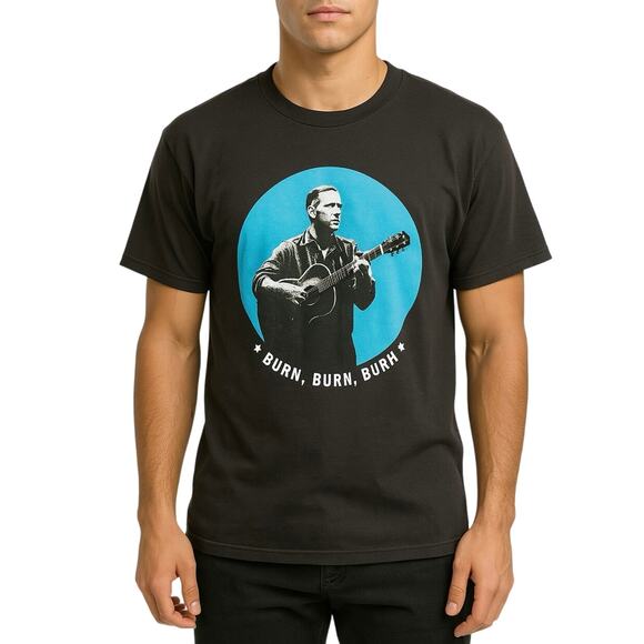 Zach Bryan Burn Burn Tour 2023 T Shirt in Black Blue - Picture 1 of 4